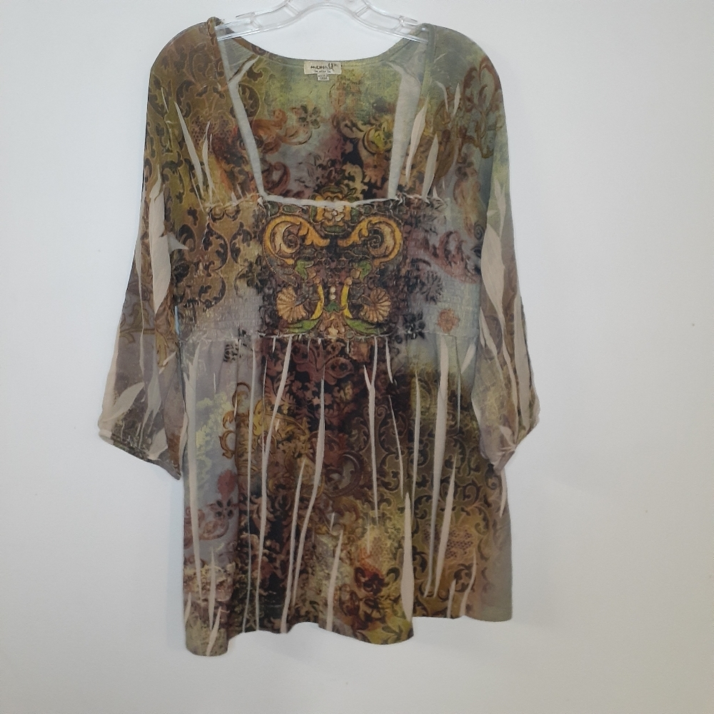 Emerald smocked tunic